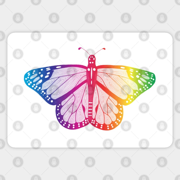 Rainbow Butterfly Magnet by calenbundalas